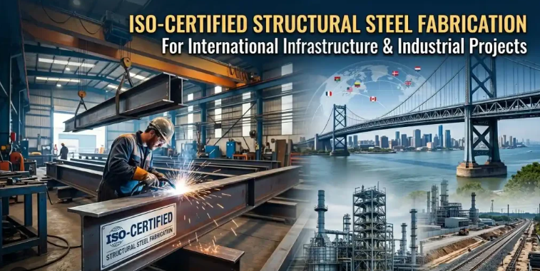 Structural steel fabrication workshop